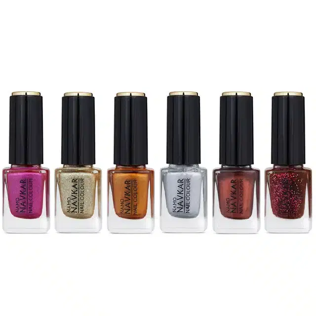 Super Rich Nail Polish for Women, Multicolor, Pack of 6