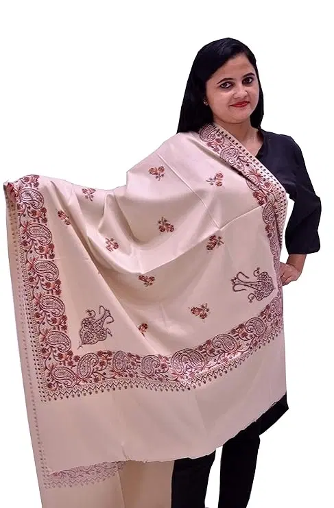 Woolen Shawl for Women (Beige, Free Size)
