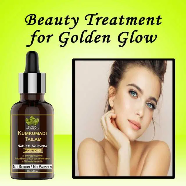 Haria Naturals Pure Kumkumadi Tailam For Radiant Skin For Brightens, Healthy & Glowing Skin 30 ml, B-15233