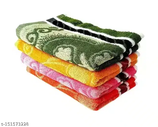 Cotton Face & Hand Towel, Pack of 4, Multicolor, 13x21 inches