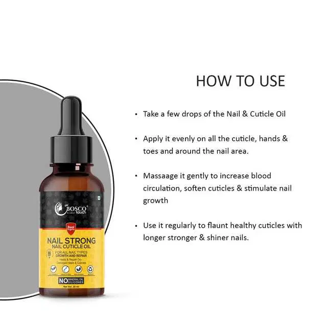 Bosco Touch Nail Strong Oil For Shiny & Stronger Nails Growth And Cuticle Care, 30 ml, B-15