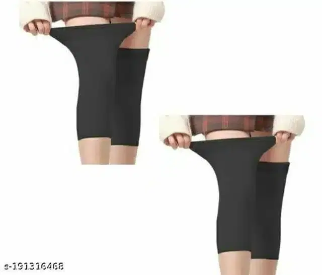 Woolen Knee Protector, Black, Set of 2