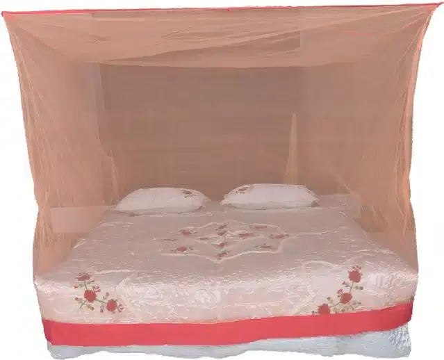 Double Bed Mosquito Net, Red, 6x6 feet