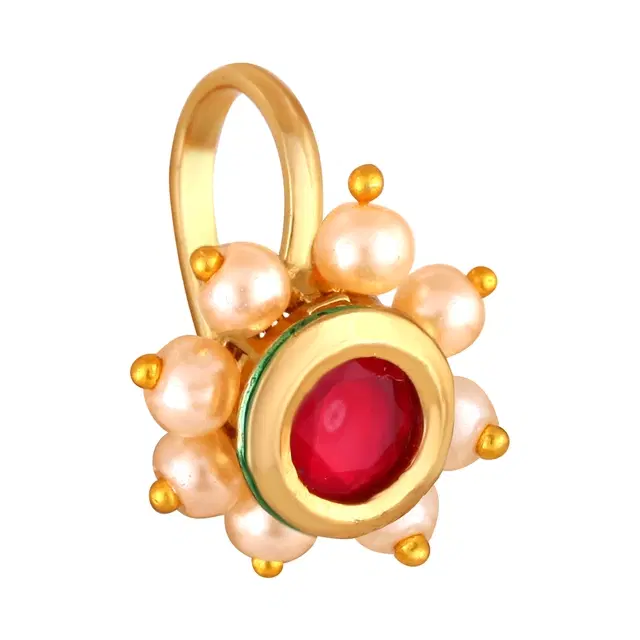 Designer Gold Plated Nosepin for Women (Multicolor)
