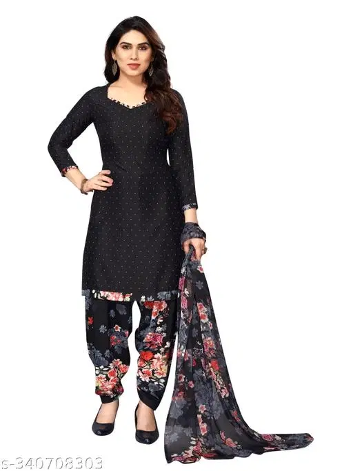 Trendy Leon Suit Material for Women (Black, Un Stitched)