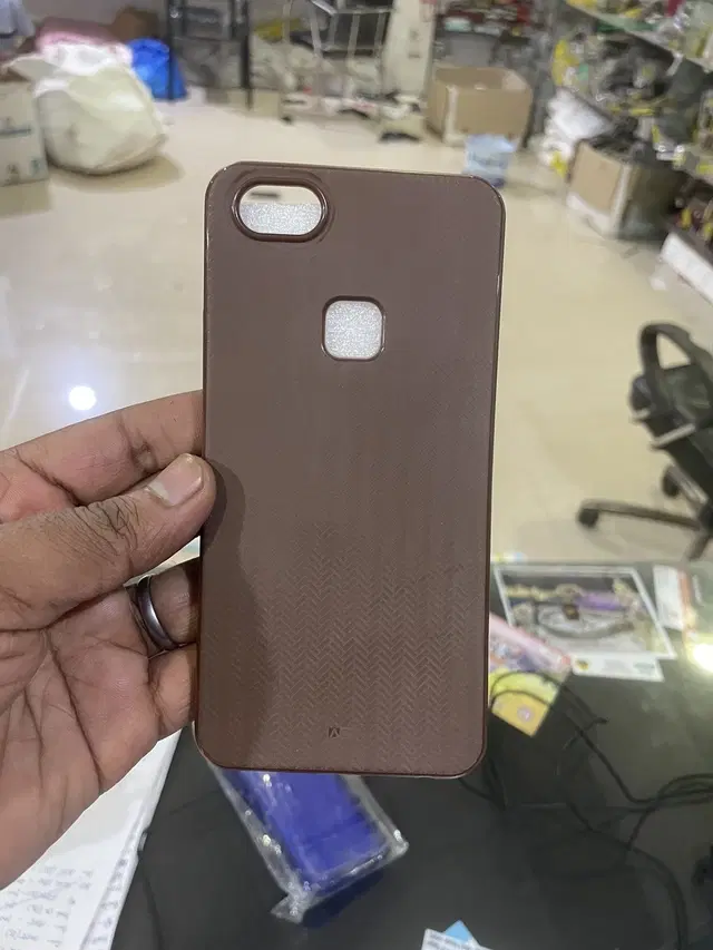 Rubber Mobile Back Cover for Vivo Y81 (Brown)
