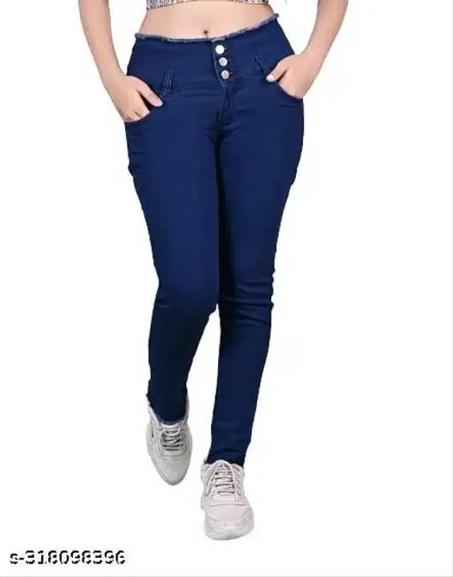 Denim Jeans for Girls (Blue, 11-12 Years)