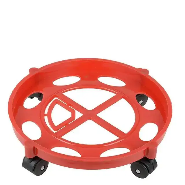 Gas Cylinder Stand with Wheels, Red