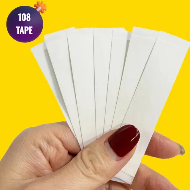 Acrylic Film Clothing 108 Double Sided Tape Strips, Transparent, Set of 1