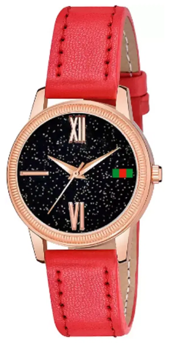 Leather Strap Analog Watch for Women & Girls (Multicolor)