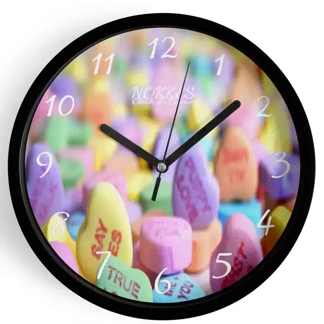 Plastic Printed Wall Clock, Multicolor, 7 Inches