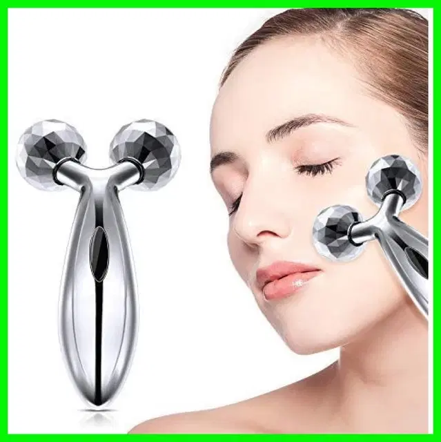 3D Face Massage Roller, Silver