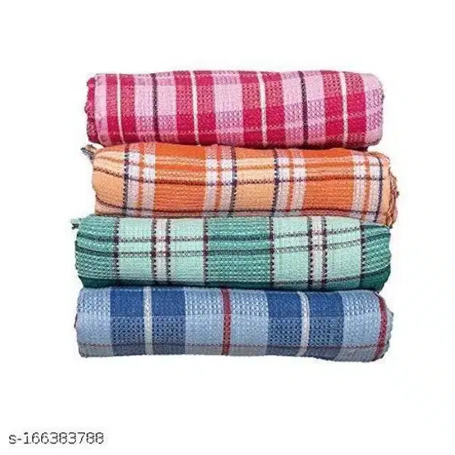 Cotton Bathing Towel, Multicolor, Pack of 4