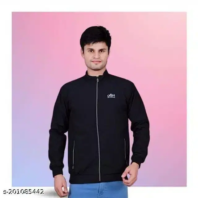 Polyester Jacket for Men (Black, XL)