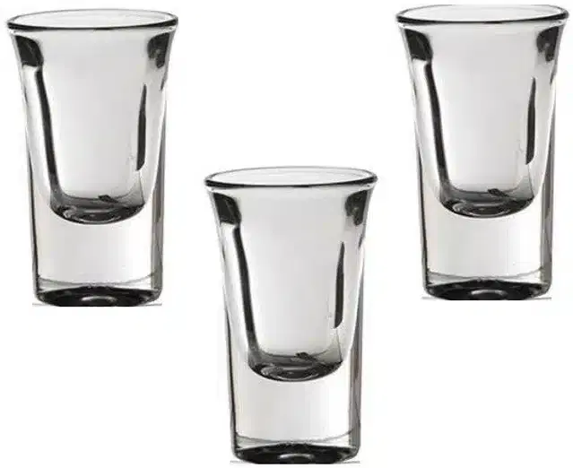 Liquor cum Cocktail Glasses, Transparent, 30 ml, Pack of 3