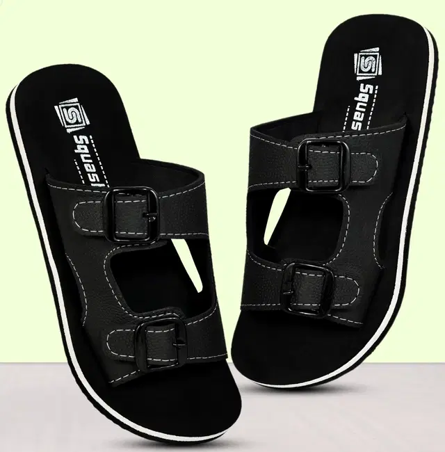 Flip Flops for Men (Black, 9)