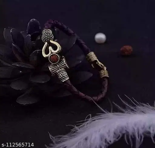 Om Leather Bracelet for Men