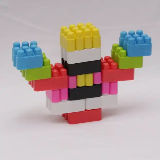 Plastic Educational Big Bullet 120 Pcs Building Blocks Toy Set for Kids, Multicolor