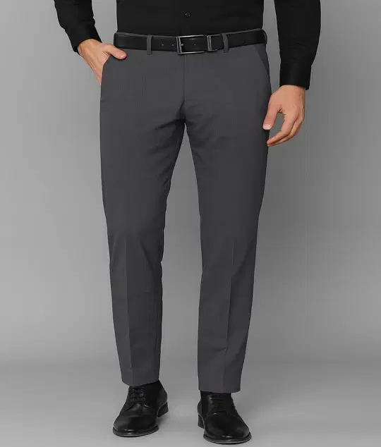 Slim Fit Trousers for Men, Dark Grey (36)