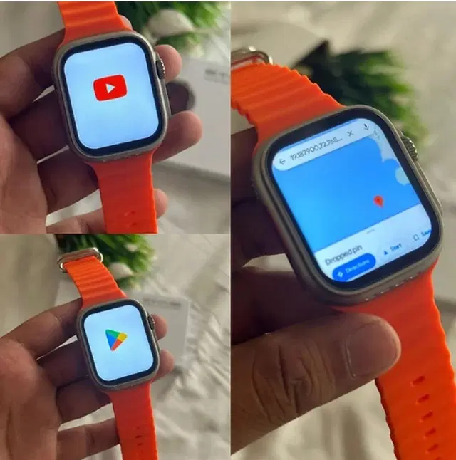 Silicone Strap S8 Ultra Smart Watch, Orange, Pack of 1