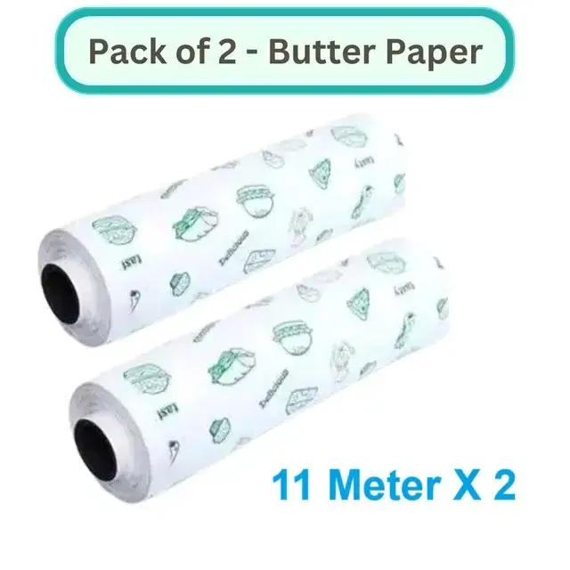 Food Wrapping Butter Paper Roll, 11 m, Pack of 2