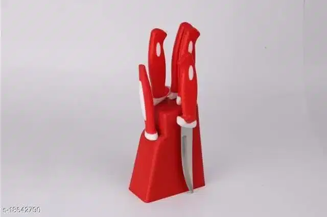 Knife Set For Kitchen, Red, Pack Of 6