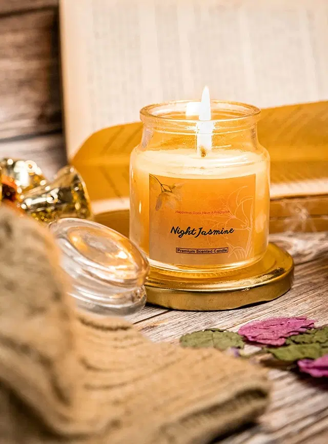 Floish Decor Premium Jasmine Scented Cookie Jar Candle