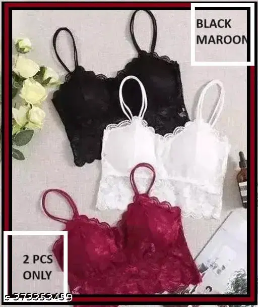 Super Net Solid Bras for Women, Assorted, Pack of 2 (28A)