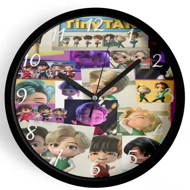 HD Printed Plastic Wall Clock, Multicolor, 10x10 Inches