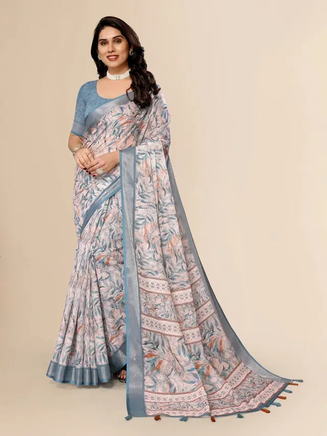 Silk Woven Design Saree for Women, Grey (6.3 m)