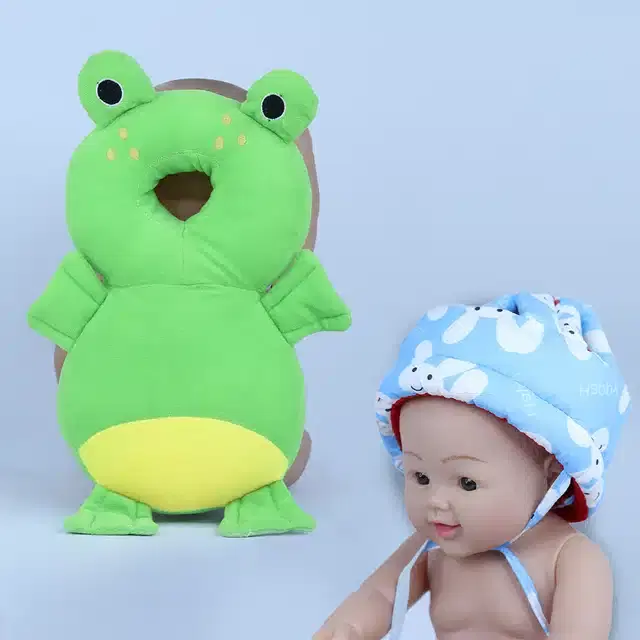 Infants Head & Back Safety Protector Pillow and Safety Helmet, Pack of 2 (Multicolor)