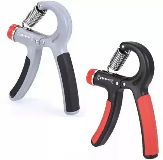 Adjustable Spring Hand Gripper, Orange & Grey, Pack of 2