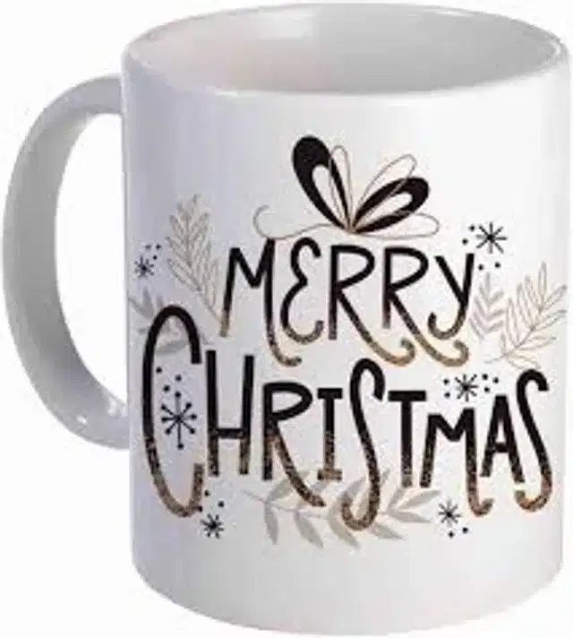 Ceremic Printed Coffee Mug, White, 350 ml