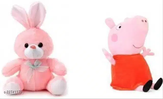 Stuffed Toys for Kids, Pink & Orange, Set of 2
