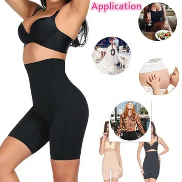 Women’s Cotton Lycra Tummy Control 4-in-1 Blended High Waist Tummy & Thigh Shapewear (S597)