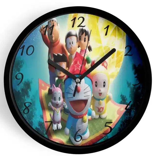 Doraemon Analog Wall Clock, Multicolor, 7 Inches