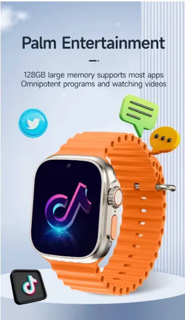 Nylon Strap Smart S8 Ultra Smart Watch for Men & Women, Orange