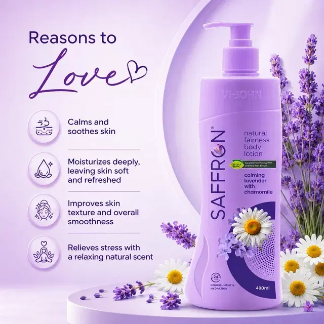 Vi-john Saffron Natural Fairness Body Lotion Calming Lavender 400 ml