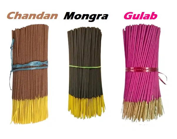 Combo of Pure Gulab with Chandan & Mogra Incense Stick for Pooja, 100 g, Set of 3