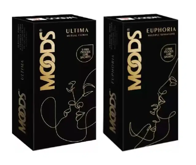 Mood Ultima Mutual Climax Condom, 10 Pcs with Mood Euphoria Multiple Sensations Condoms, 10 Pcs, Set of 2