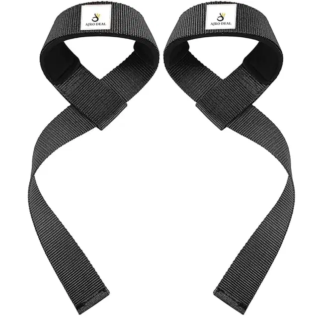 Polyester Weight Lifting Wrist Straps, Black