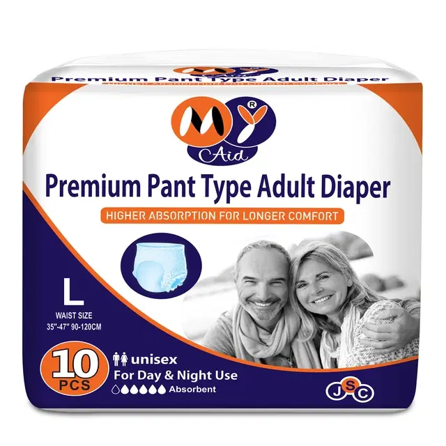 Myaid Adult Leak Proof Pants Diaper (L) - 10 Pants