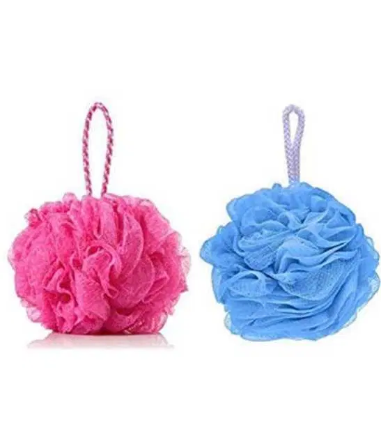 Lenon Makeup Accessory Round Bath Sponge Loofah, Multicolor, Pack of 2, D97