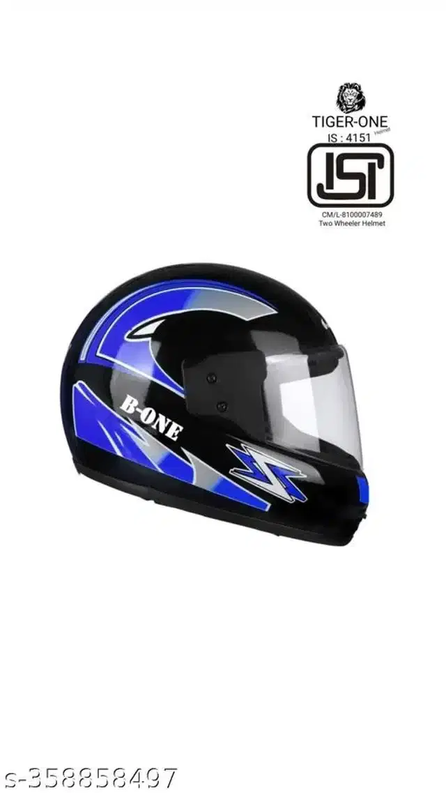 Full Face Helmet for Men & Women, Black & Blue
