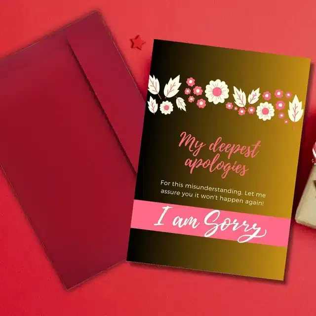 So Sorry Printed Card, Multicolor