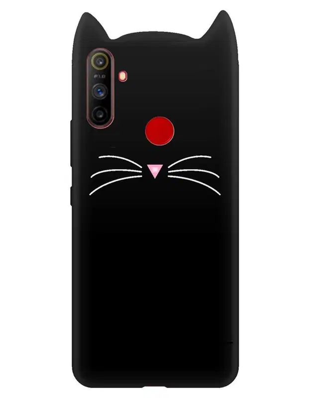 Silicone Mobile Back Cover for Realme RMX2027 / Realme_C3 (Black)