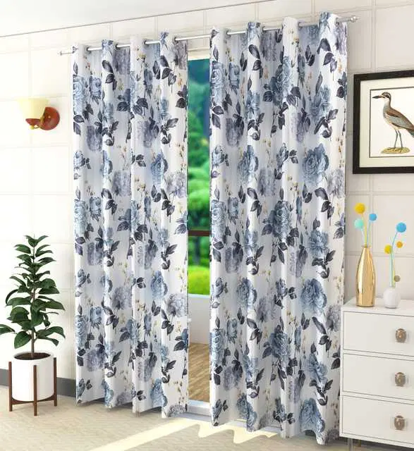 Homefab Polyester Curtains, Grey, 5 Feet, HF-222