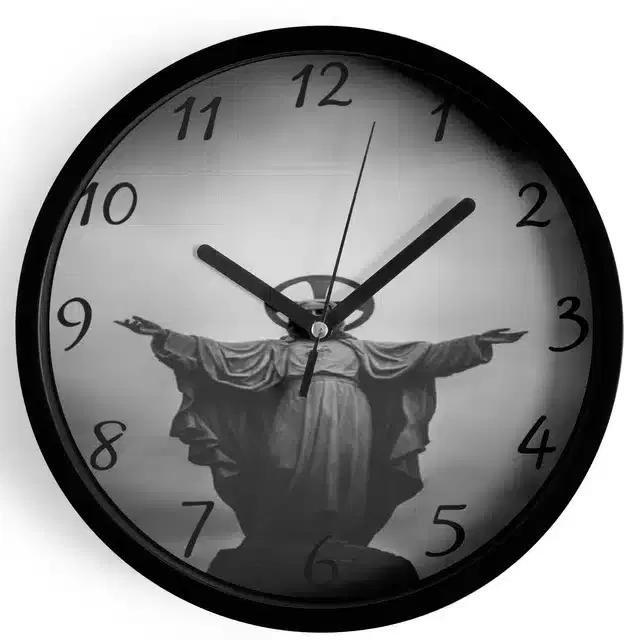 Plastic Jesus Printed Wall Clock, Multicolor, 10x10 Inches