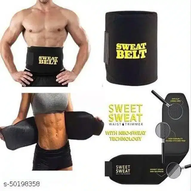 Sweat Belt for Unisex, Black, Free Size