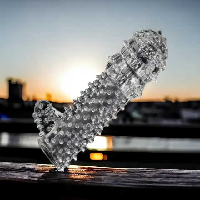 Crystal Dotted Reusable Condom for Men, Transparent, Pack of 1